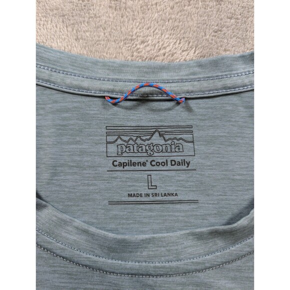 Patagonia Capilene Cool Daily Shirt Mens L Blue Long Sleeve Crew Neck Pull Over - Picture 7 of 10